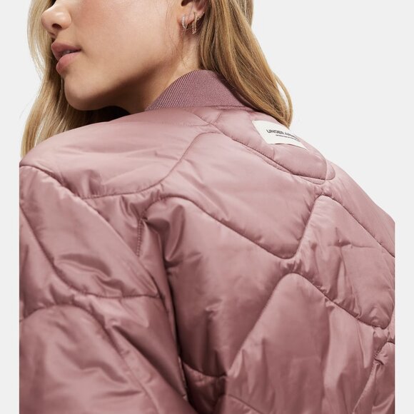 NEW UNDER ARMOUR Heritage Bomber Jacket in maroon for women 1225 4t2 - Picture 8 of 10